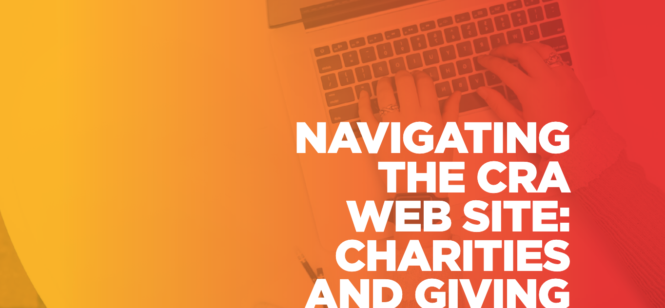 Navigating the CRA website Charities & Giving